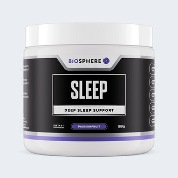 Biosphere Nutrition Sleep tub, Deep Sleep Support, Passionfruit flavour, 189g