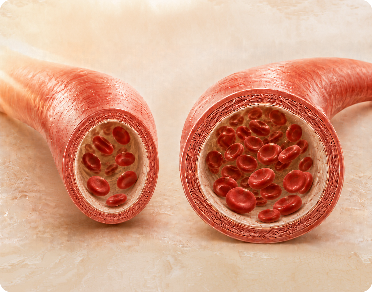 Nitric oxide is the molecule that tells your blood vessels to relax.